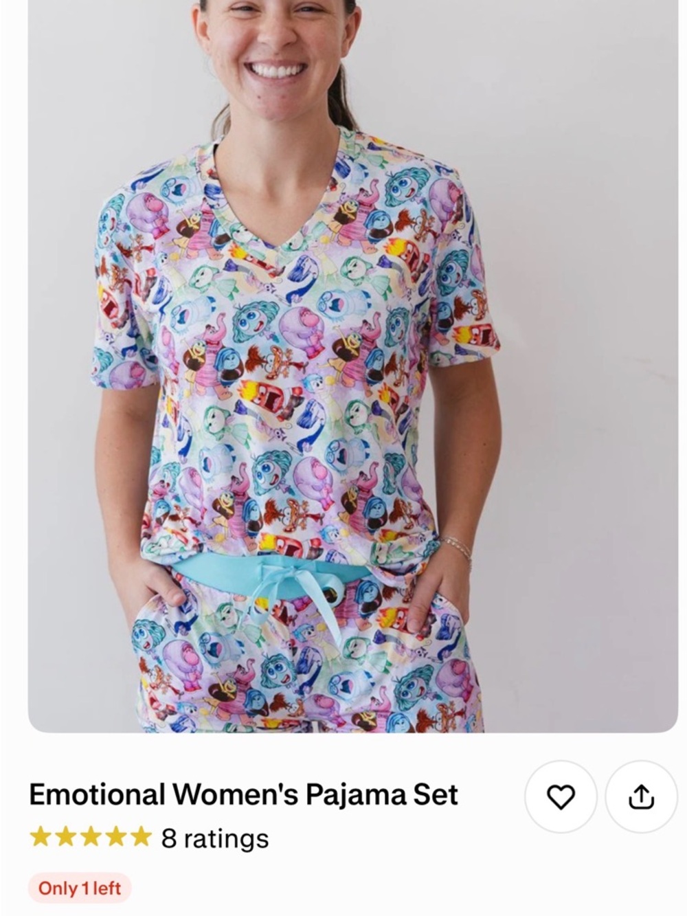 Women's Pastel Multi-Color Printed Pajama Set - V-Neck Top & Shorts